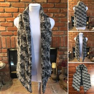 Soft Plush Faux Fur Open Front Jacket Vest